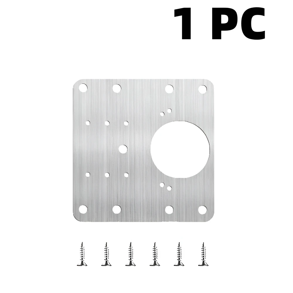 Stainless Steel Hinge Repair Plate Kits Cabinet Furniture Drawer Table Hinges Mounting Plate with Screw Flat Fixing Brackets