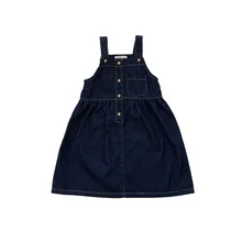 

2022 Spring New Girls Retro Mid-length Dress Denim Long Skirt Female Treasure Korean Skirt Kids Dresses for Girls Girls Clothes
