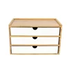 1/2/3 layer Wooden Desktop Drawer Storage Box Cabinet Organizer Supplies Jewelry Storage Box Gift Case Craft Bamboo Storage Box 5