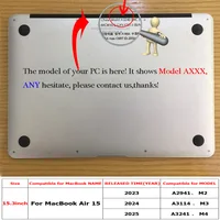 Screen Protector for MacBook Air 15 2023-2025 Released 15.3Inch Model A2941 M2 A3114 M3 A3241 M4 Clear Laptop Tempered Glass - Image 2