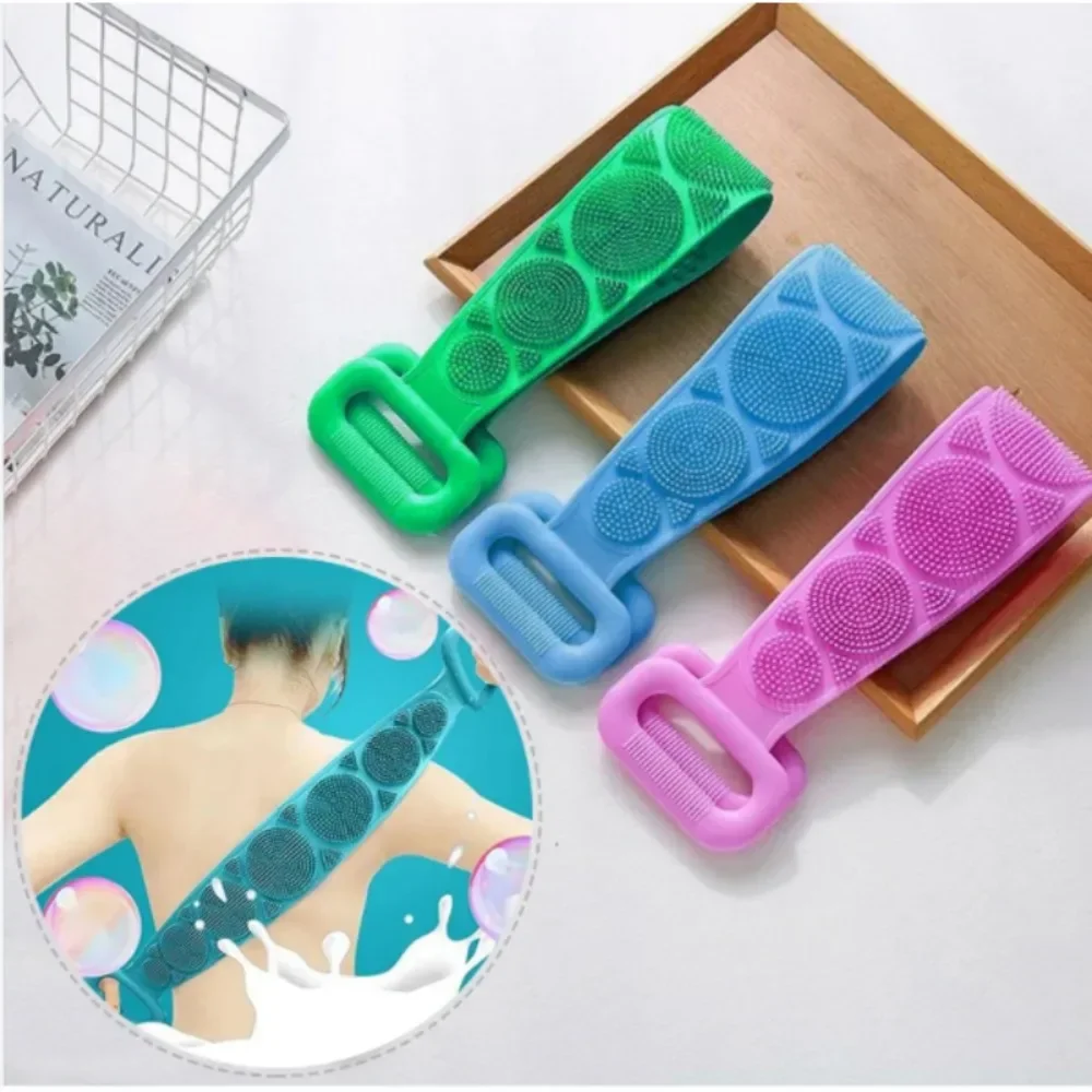 Silicone Body Scrubber Back Massage Exfoliating Sponge Bathroom Bath Brush Scrub Shower Brush Body Wash Scrub Removal Bath Spong 2