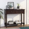 TREXM Daisy Series Console Table Traditional Design with Two Drawers and Bottom Shelf (Espresso) 1