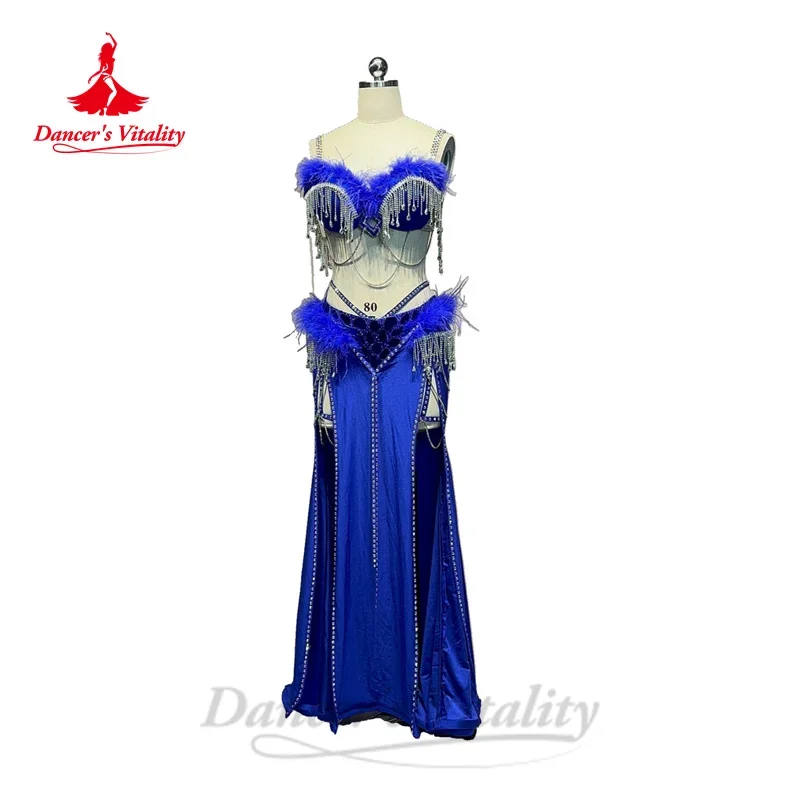 

Belly Dance Performance Costumes Advanced Customization Feather Tassels Set Adult Children Oriental Career Competition Clothing