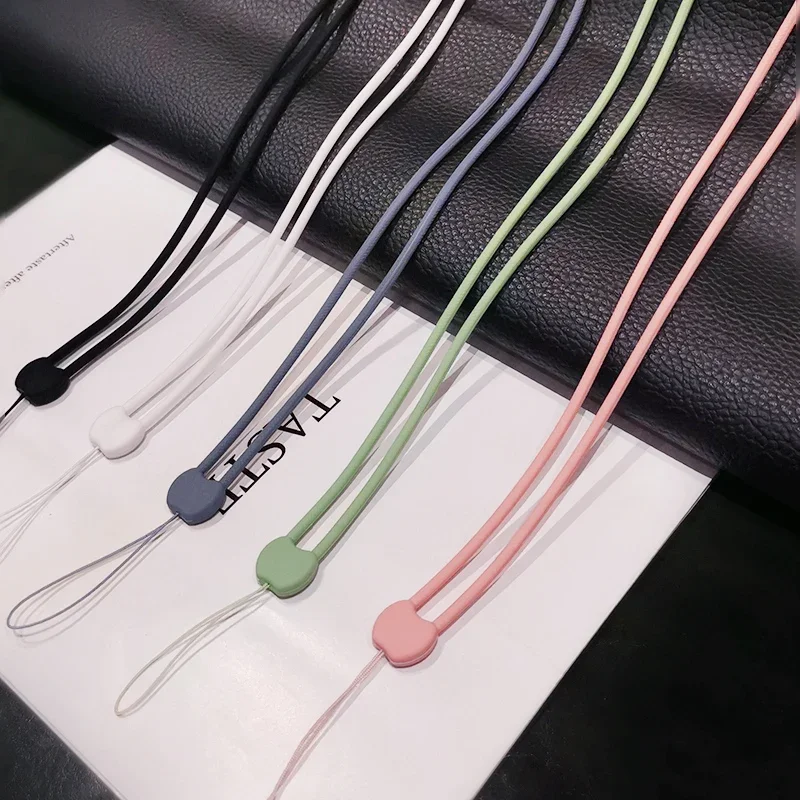 Silicone Long Phone Lanyard For iphone huawei samsung redmi xiaomi Necklace Strap For Working Card Badge Keychain