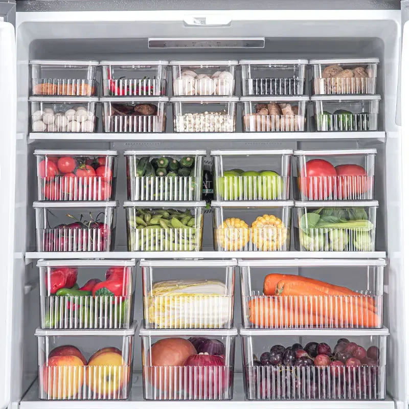 Transparent Fridge Organizer Food Storage Containers Fresh Vegetable Fruit Baskets Refrigerator Storage Box Kitchen Organizer 3