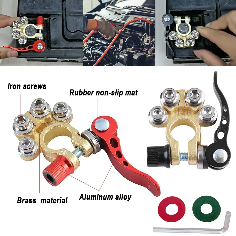 Desconexión Rápida Para Batería De Auto: 1 Conector Terminal Positivo/negativo De Latón Y PVC, AUXITO, 250A/750A