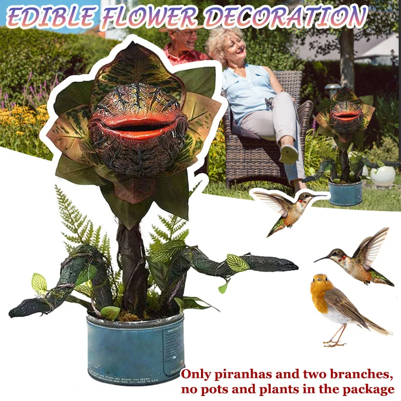 

Piranha Decoration Resin Statue Horror Halloween Home Decoration Movie Props Flower Accessory Garden Yard Patio Art Sculpture