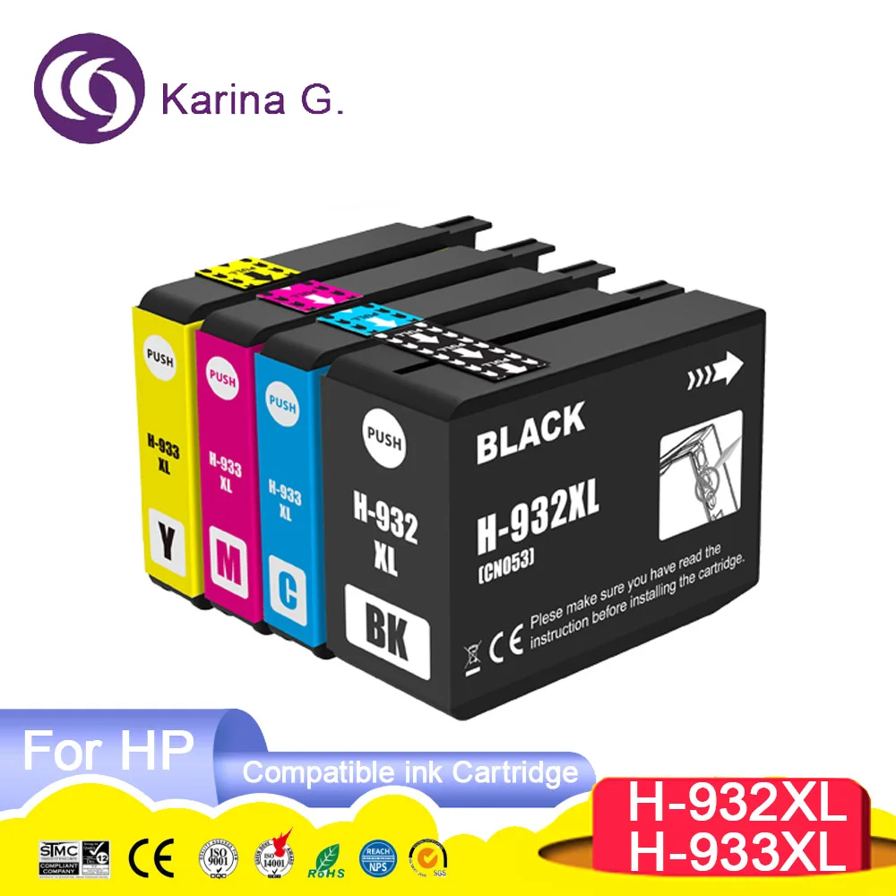 Per Hp 932Xl 932 933 Xl 933Xl Cartuccia D'Inchiostro A Getto D'Inchiostro Compatibile Premium Per Hp Officejet 6100/6600/6700/ 7110/7610/7612/7510/751