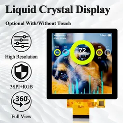 4.0 Inch TFT LCD Screen Module Square 480*480 3SPI RGB 40Pin 3.3V ST7701S Drive with Touch Display HDMI Driving Board