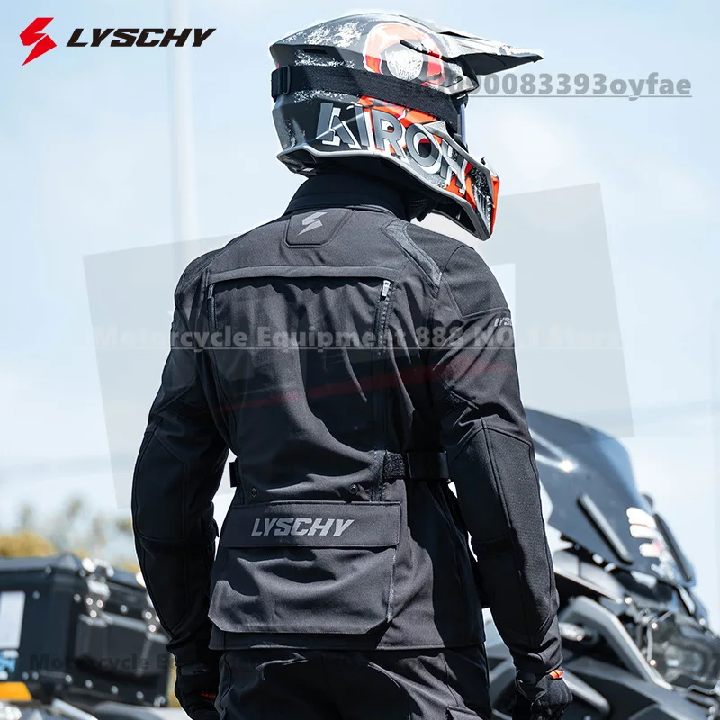 LYSCHY 오토바이 라이딩 슈트 남성용 겨울 방한 방수 방추락 오토바이 라이더 랠리 슈트 사계절 신상품 대형 사이즈