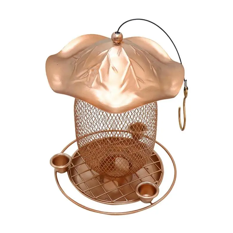

Wild Bird Feeder Outdoor Hanging Bird Feeder Adjustable Food Dispenser For Birds Multiple Holes Bird Feeder With Removable Cover