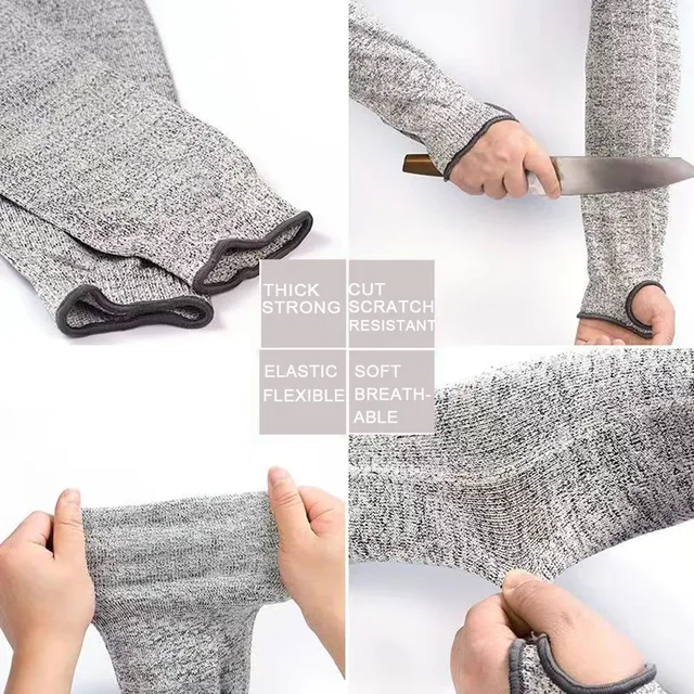 Protective Arm Sleeve Safety Work Arm Protection Wrist Protector Anti Cut Guard Bracers Level 5 HPPE Cut Resistant Work Sleeves 3