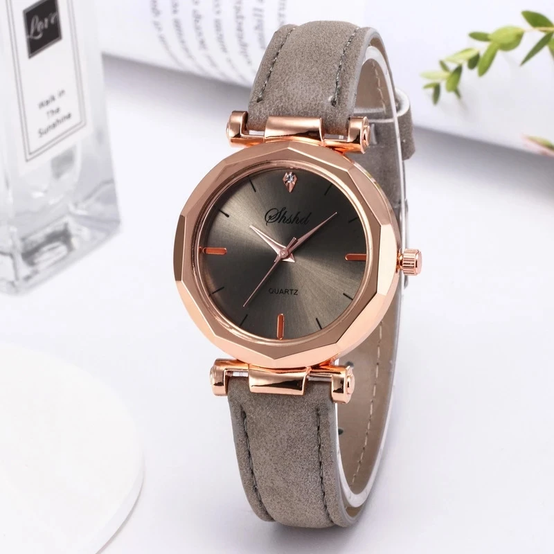 Women Watch Rhinestone Fashion Exquisite Women Leather Casual Watch Luxury Analog Quartz Crystal Wristwatch Bracelet Watch