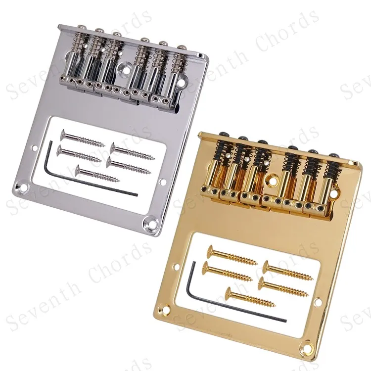 

L Shape Saddle Double Coil Pickup Mounting Hole 6 Saddle Bridge for TL Electric Guitar