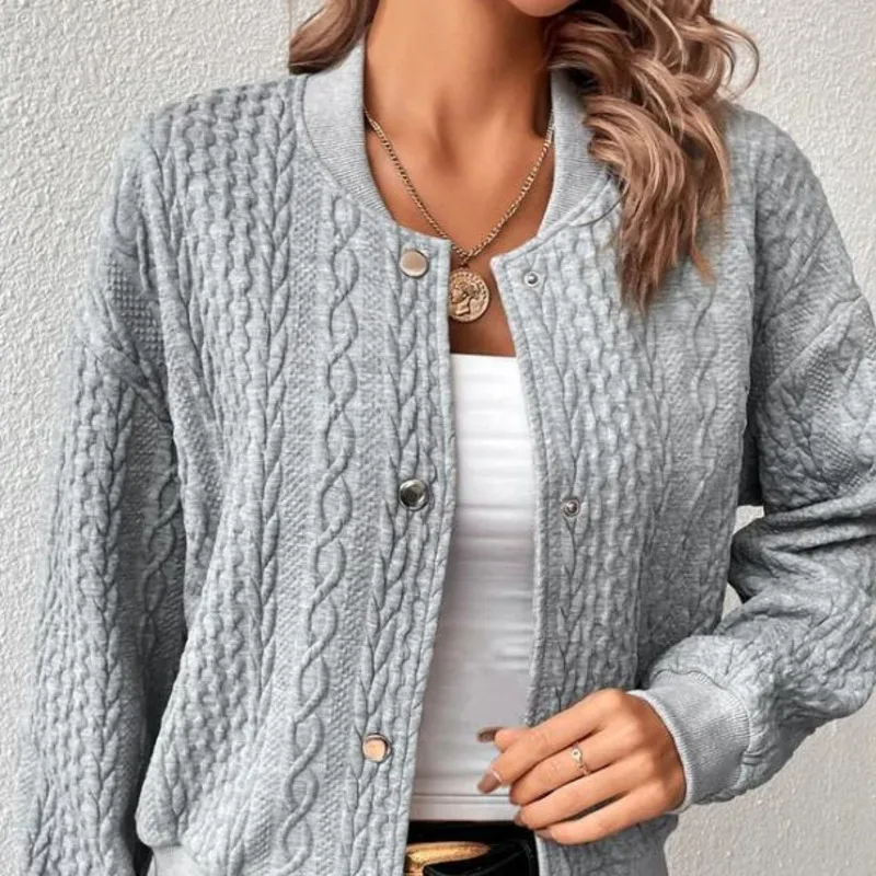 

Трикотажный кардиган Holifeni, Женский однотонный однобортный винтажный вязаный свитер Харадзюку с длинными рукавами и О-образным вырезом, верхняя одежда, новинка