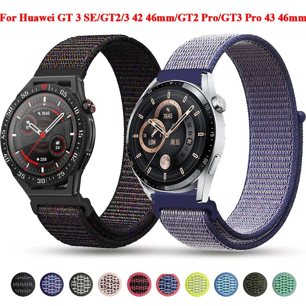 

20 22mm Smart Watch Nylon Strap For Huawei Watch GT3 GT 3 42 46mm SE Wrist Band GT 2 GT2 Pro 46mm Watchband Bracelet Belt Correa