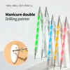 YIKOOLIN 5Pcs 2 Way Dotting Pen Tool Nail Art  Dot Paint Manicure kit for Embossing Pattern Clay Sculpting Nail Art 1