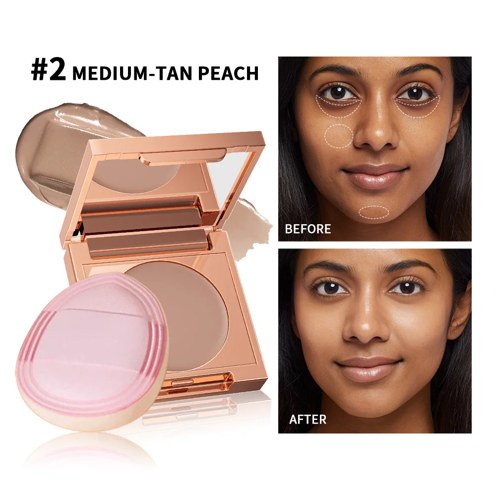 Farbiger CC-Augenkorrektur-Concealer mit Applikator deckt Augenringe, Akne und Poren ab. Langanhaltend. Koreanisches Make-up für einen strahlenden Teint._voghion.com