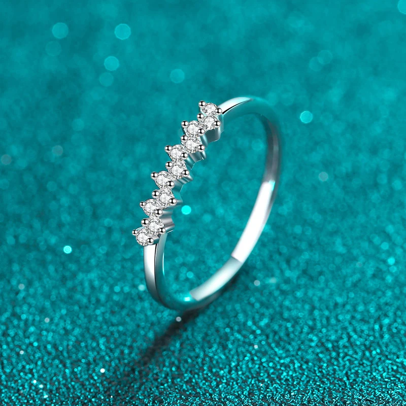 NeeTim Full 1.5mm D Moissanite Rings for Women 925 Sterling Silver Lab Diamond Wedding Ring Stackable Ring Band Gemstone GRA 4 NeeTim Full 1.5mm D Moissanite Rings for Women 925 Sterling Silver Lab Diamond Wedding Ring Stackable Ring Band Gemstone GRA - Image 4