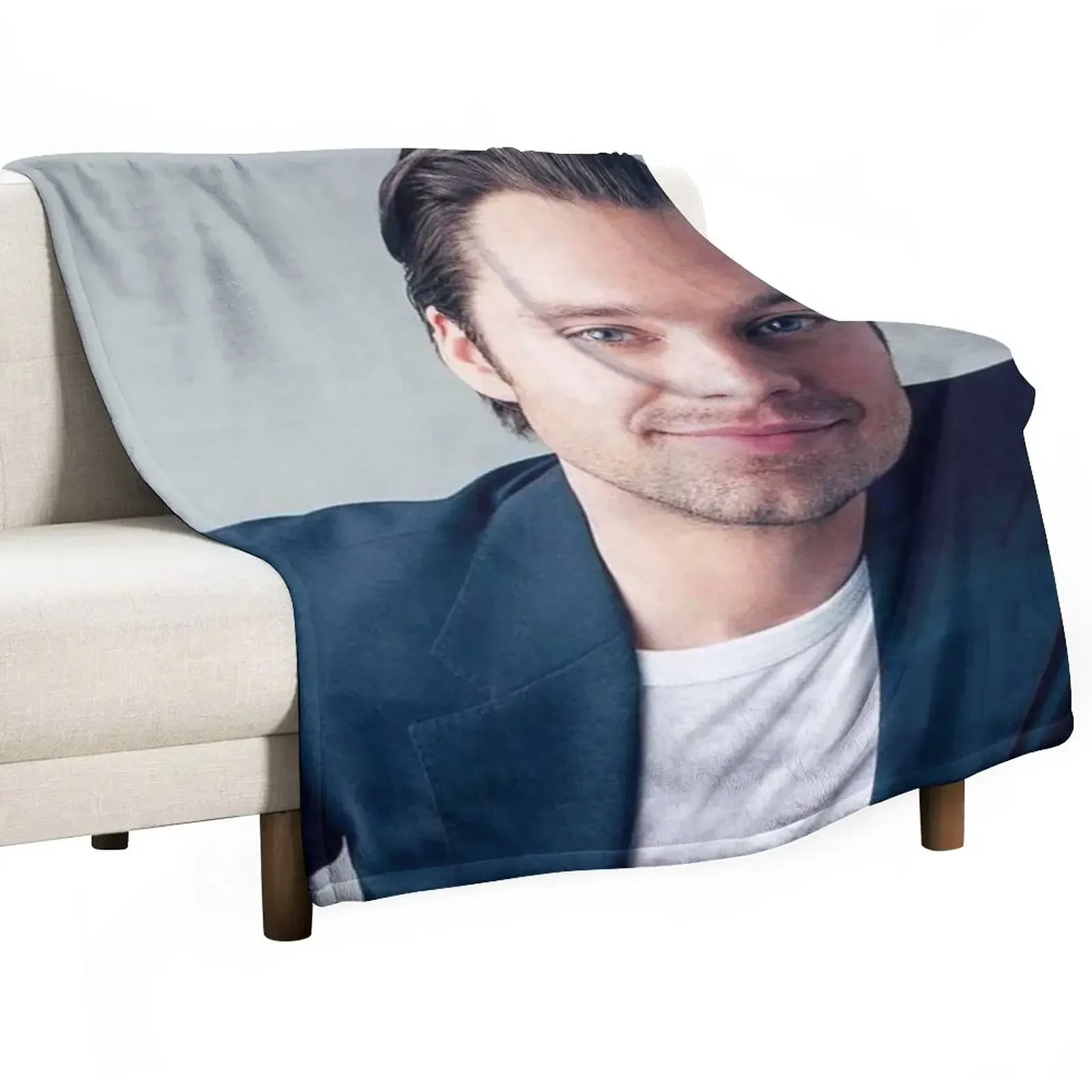 

Sebastian Stan Throw Blanket for winter Moving Loose Blankets