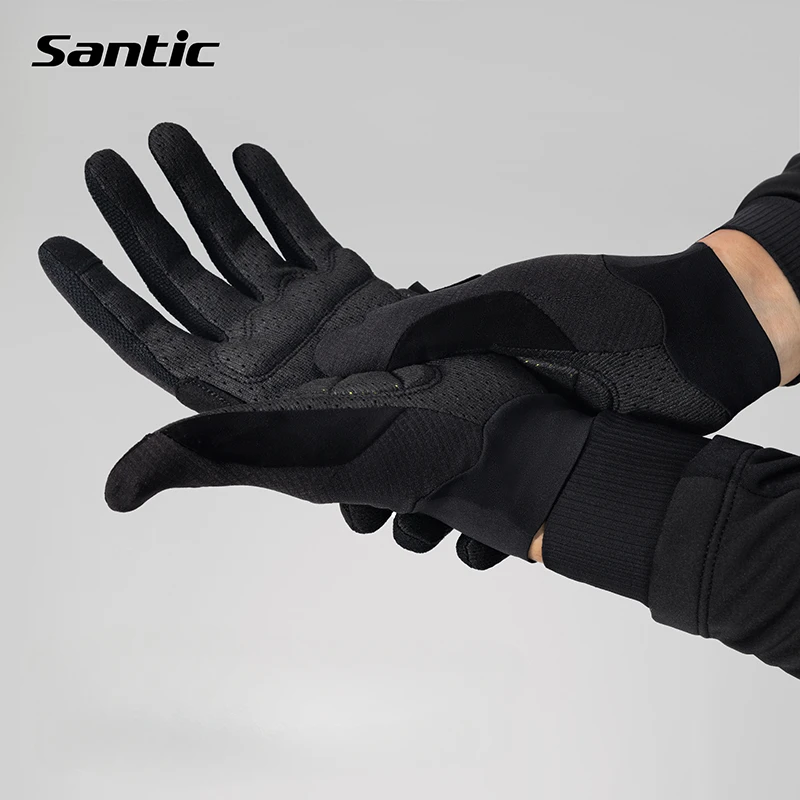 Santic Cycling Gloves Breathable Wear-resistant Sports Long Finger Gloves MTB Bicycle Shock-absorbing Full Finger WZ24P200H