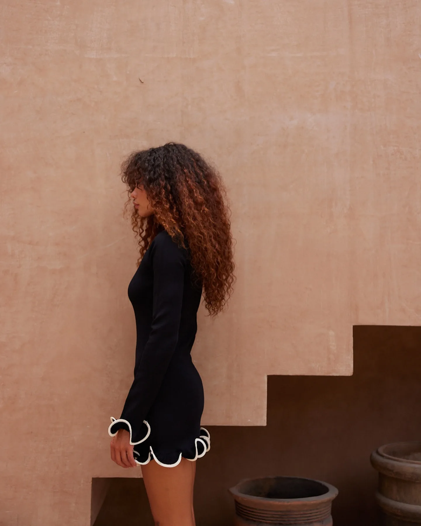 JULISSA MO Knitted Sexy Round Neck Ruffles Dress Women Black Long Sleeve Evening Dress Female Autumn Slim Elegant Party Clubwear