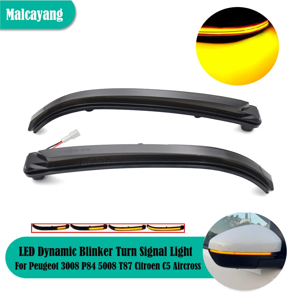 2 Pezzi Accessori Per Auto Per Peugeot 3008 P84 5008 T87 Citroello C5 Aircross Led Dynamic Blinker Indicatore Di Direzione Lampada A Specchio Laterale