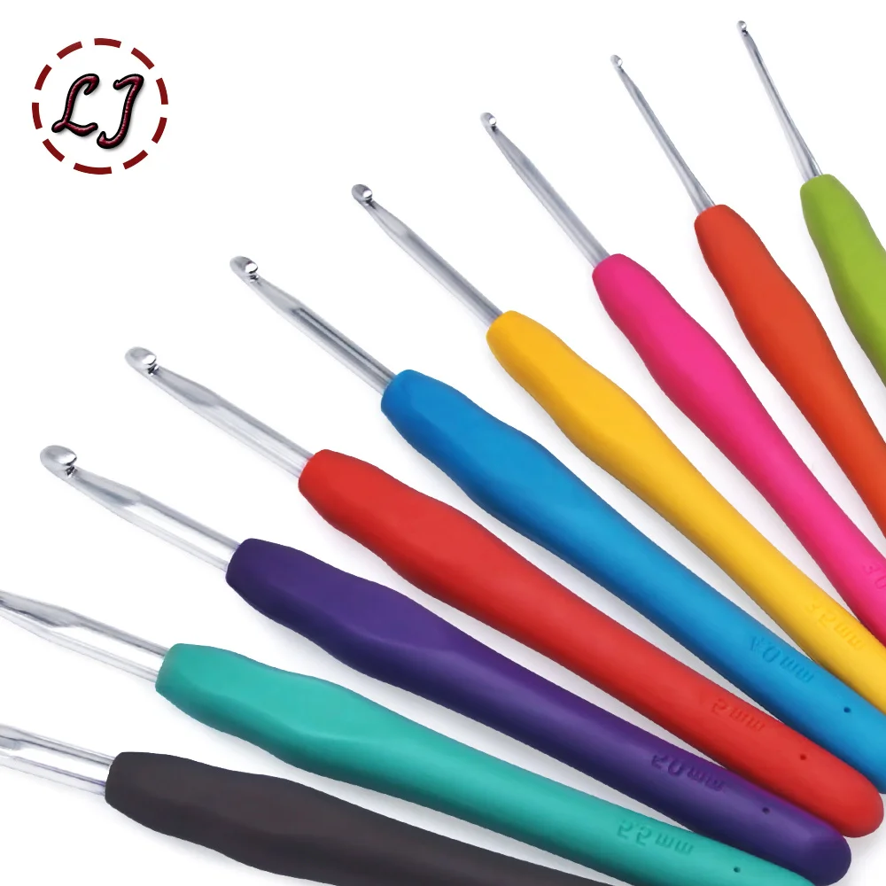Knitting Tool Silicone Soft Handle Knitting Crochet Color Crochet Hook Double-headed Non-slip crochet needles