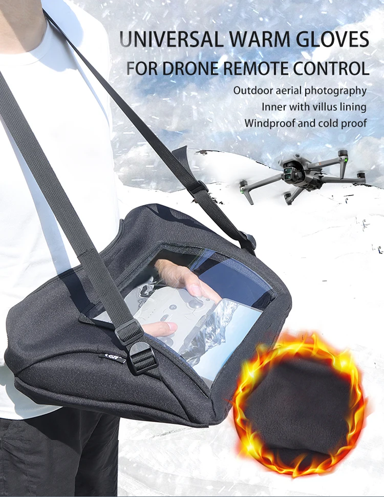 Sender Schutz Warme Handschuhe für DJI AIR3S Neo Drone FPV RC AT10II AT9S Fernbedienung Anti-Wind Outfield Winter Warme Abdeckung – Detail 1