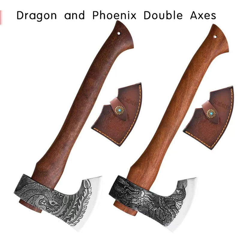 Outdoor high hardness logging, obstacle removal, chopping wood, garden firefighting, emergency woodworking axe 4