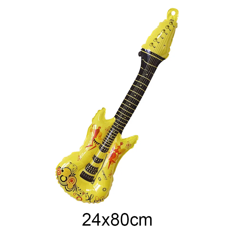 Disco Party Musical Instrument Balloon Set - Guitar, Piano, Microphone, Bass, Saxophone & More for Hip Hop Birthday Decor