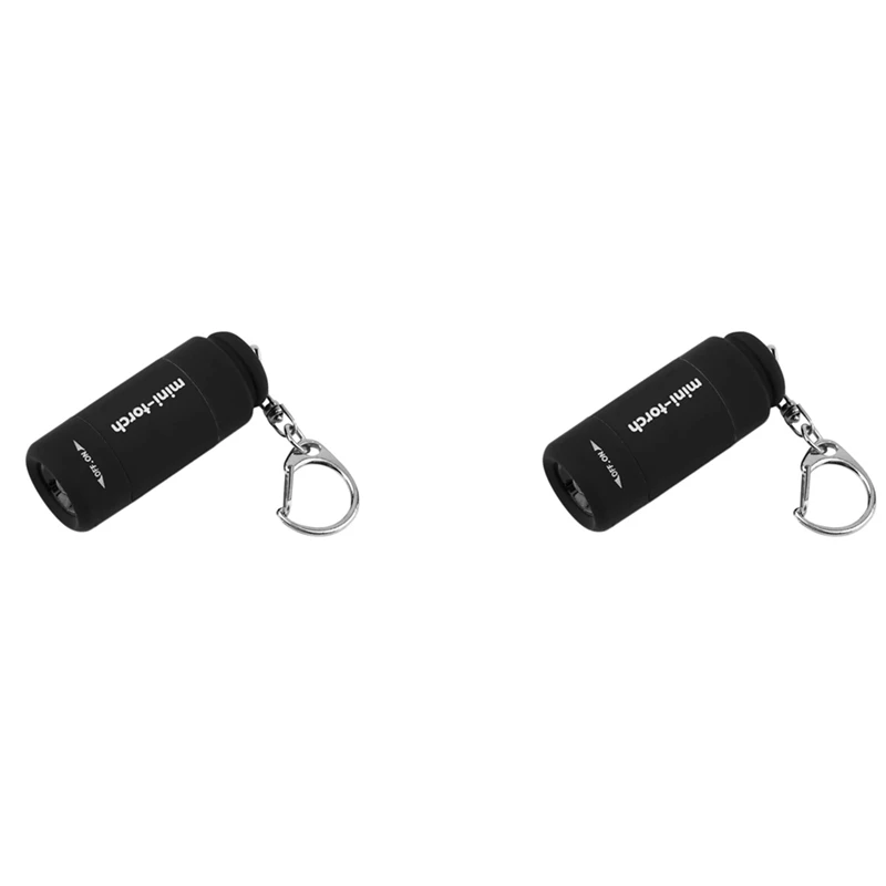 

Светодиодный перезаряжаемый USB мини-фонарик, портативный карманный фонарик, брелок, инструмент «сделай сам» для дома, 2 шт.