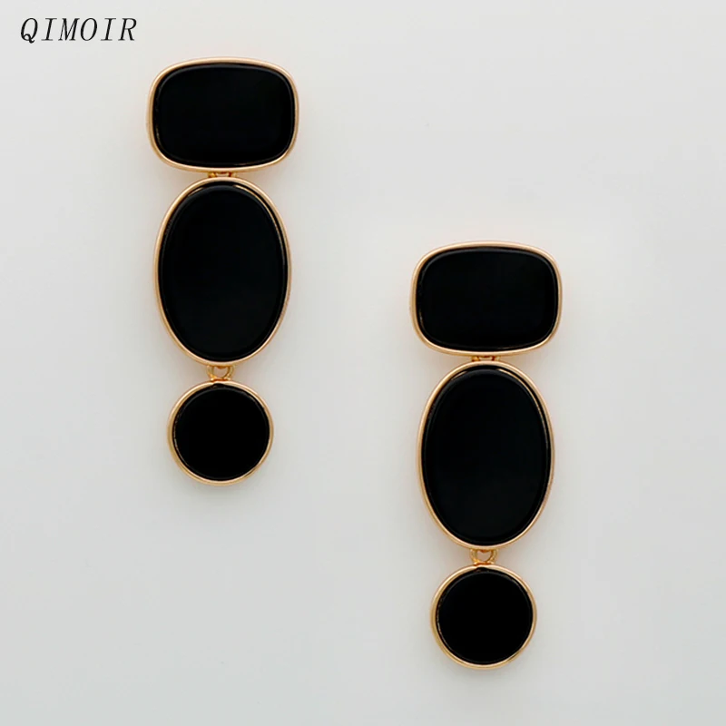 BROWN ACRYLIC DROPLET STATEMENT STUD EARRING main image 1