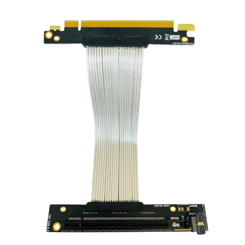 Rtx4090 Pci Express 4.0 16X Riser Pcie 4.0X16 Cavo Di Prolunga Argento/Nero Riser Extender Per Grafica Verticale Atx Verticale 90 °