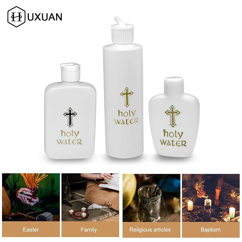 1/2/3Pcs 60ml/250ml Creative Jesus Cross Pattern Holy Water Bottle Sturdy Portable Durable Prime Church Holy Water Bottle