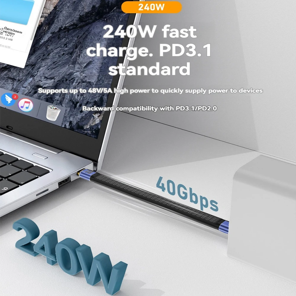 Ʈ 3/4  15  ƽ SSD ͸, 240W USB4  ̺, 40Gbps USB C CŸ ª ̺, PD 240W, 8K, 60Hz