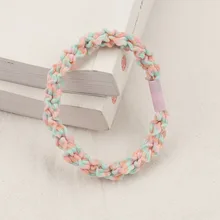  10Pcs/Set Sweets Double Strand Spiral Braid Scrunchies Children Simple Elastic Rubber Tie Hair Bands Accessories Girls Ornaments 