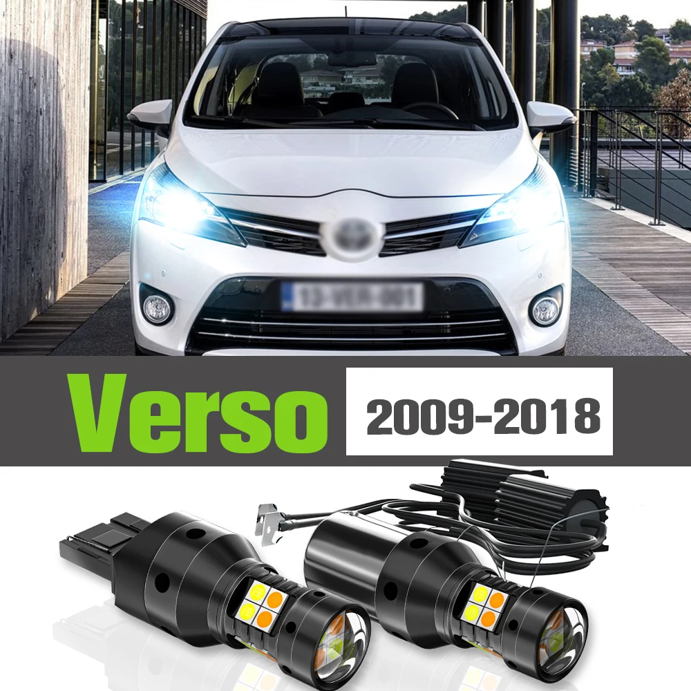 

2x LED Dual Mode Turn Signal+Daytime Running Light DRL Accessories Lamp For Toyota Verso Verso-S 2009-2018 2011 2014 2015 2016