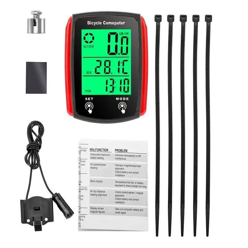 LED Digital Touchscreen Waterproof Bike Computer with Backlight