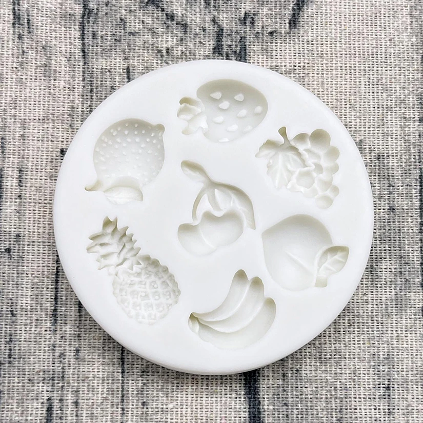 Bananen-Zitronen-Erdbeer-Trauben-Kuchen Silikonform für Zuckerguss, Harzwerkzeuge, Schokoladen-Cupcake-Backform, Fondant-Kuchendekorationswerkzeuge – Detail 4