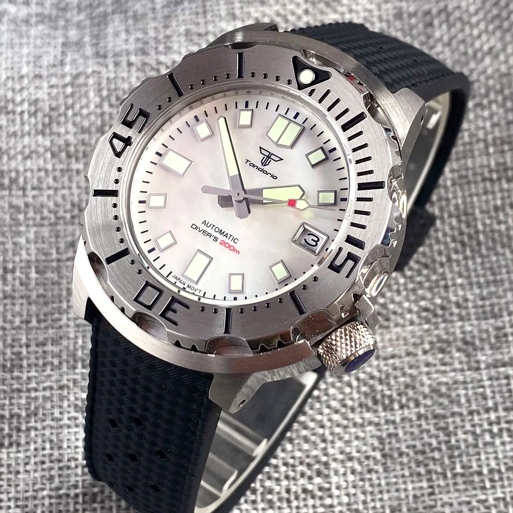 42mm Tandorio Monster V2 Diver Automatic Watch Men Sapphire Glass Date
