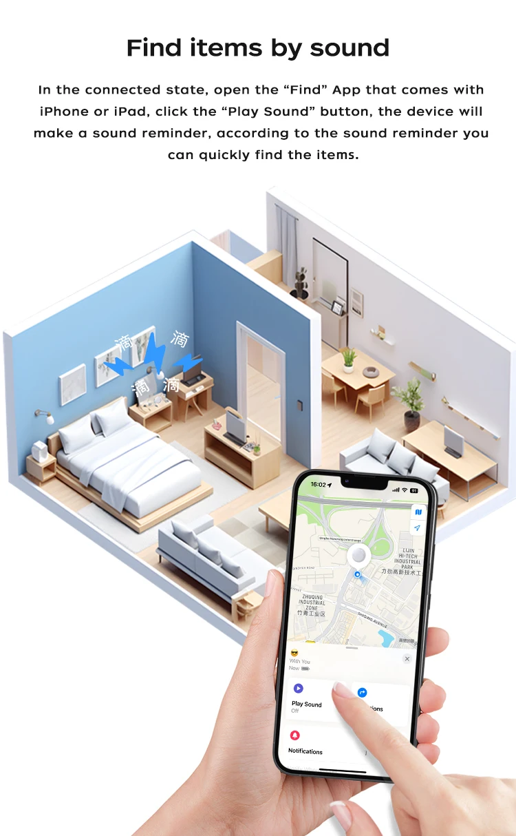 Enhanced Wireless Bluetooth Luggage Tracker | Apple MFi Certified