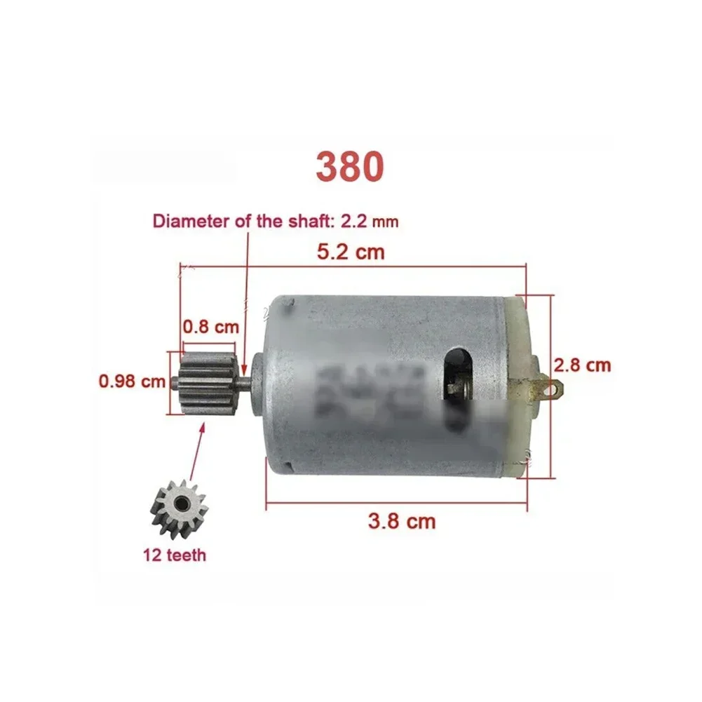 어린이 전기 자동차 모터 550 RS390 RS380 12V 6V DL555 10 치아 1 Cm 24V 엔진 어린이 전기 자동차 고속 모터