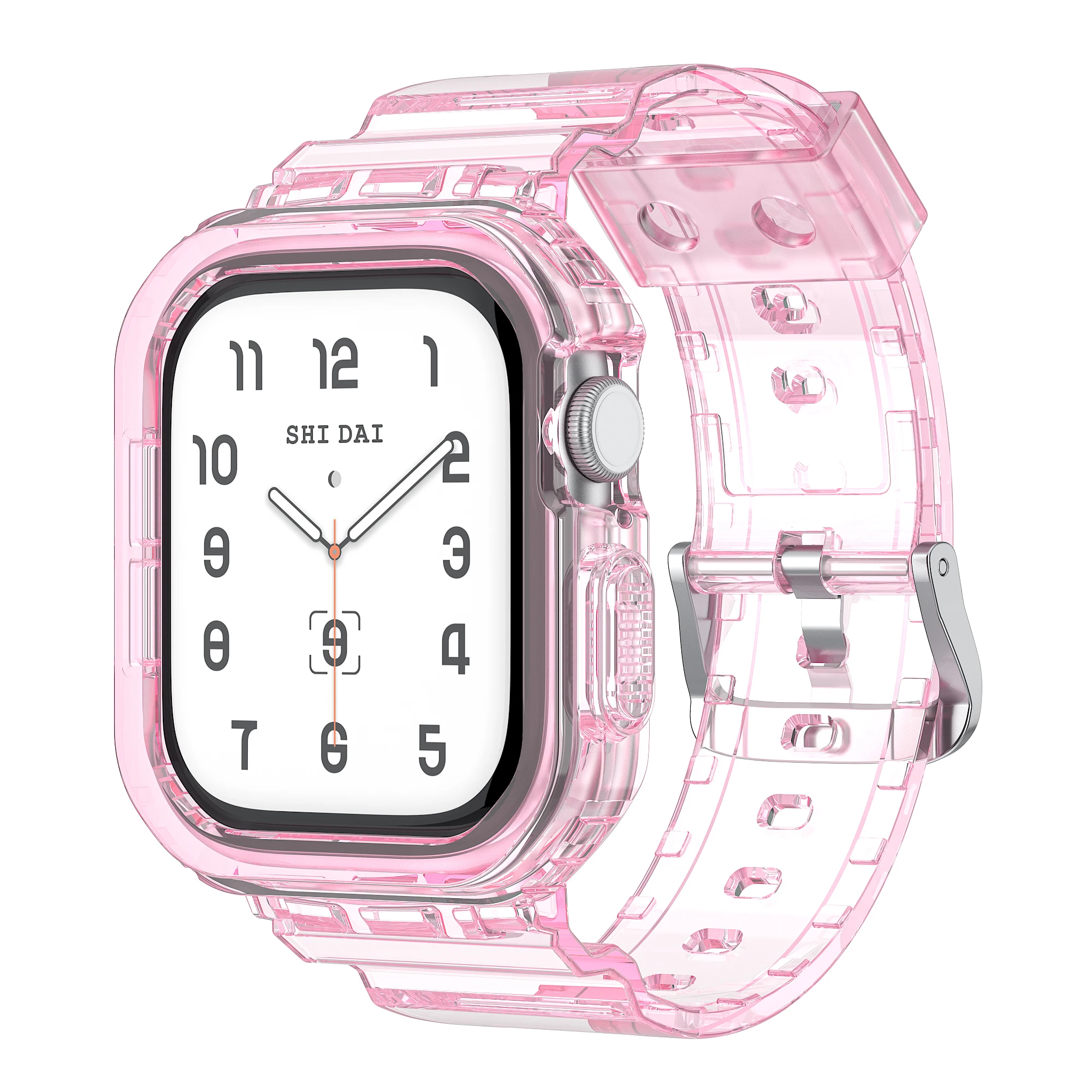 Transparent Silicone Band and Case for Smartwatch - Sport Strap, Ashion Design