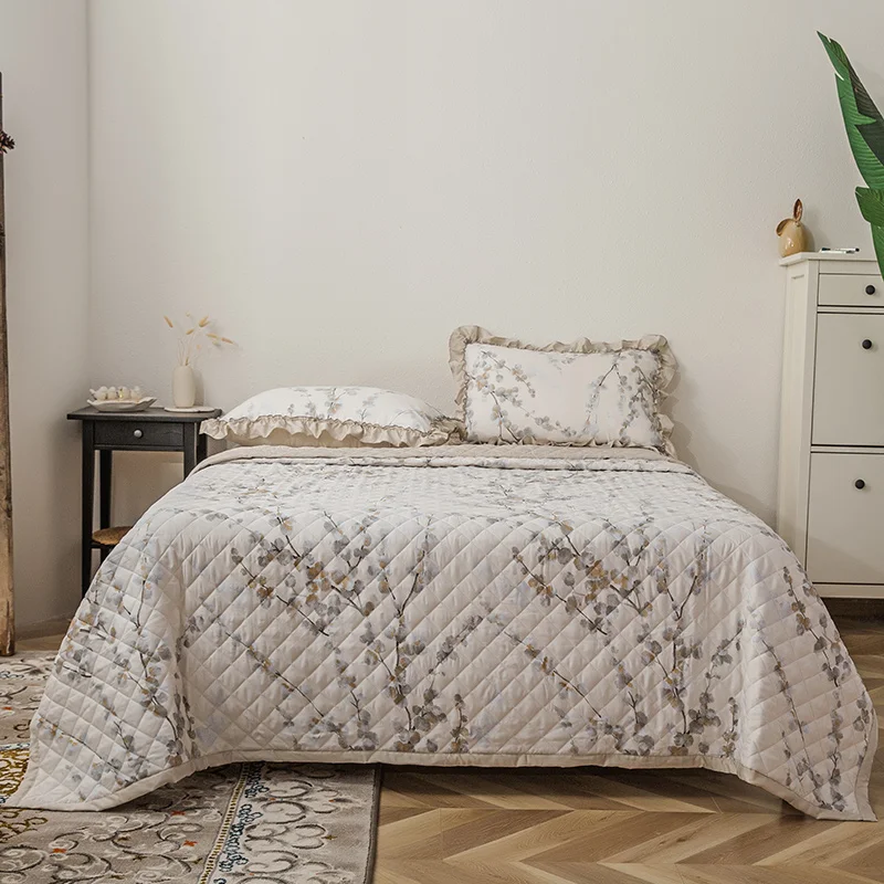 thumbnail image 1 of AI WINSURE-colchas Vintage acolchadas de verano, 3 piezas, 220x240, cubierta de cama doble, con 2 fundas de almohada, 1 of 5
