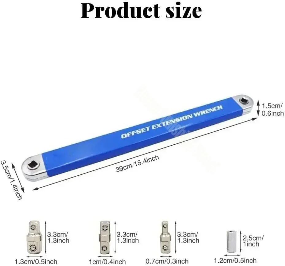 2024 Tight Spaces Extension Tool 1/2 in. 1/4 in. 3/8 in. Auto Repair Tool Home Tool Set Professional Zero Offset Extension Wrenc