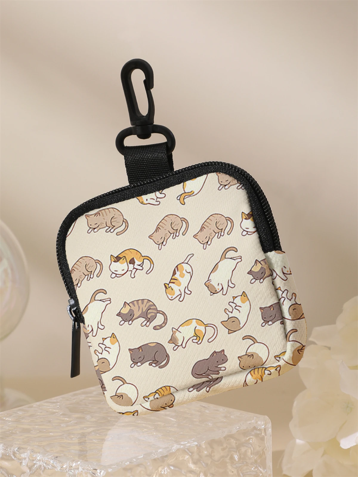 1 cat patterned large capacity coin wallet, digital printed coin wallet, and storage bag are ideal choices for gifts