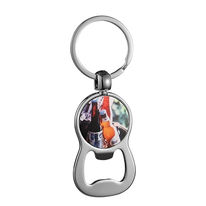 Free shipping 30pcs/lots Blank Metal Key Rings Key Chains Bottle Opener DIY Gift Printing Sublimation Ink