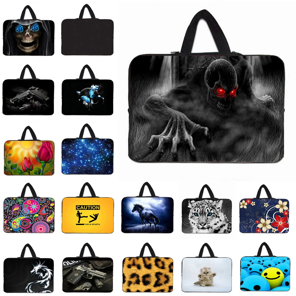 Borse Per Notebook Con Teschio Borsa Per Laptop Unisex 14 Pollici 15.6 14.1 13.3 12 10 17 9.7 Valigetta Per Netbook Borsa Per Tablet In Neoprene Acces