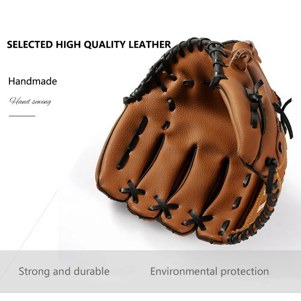 Pure Leather Baseball Glove Adult Children Baseball Training Thickened Cushioning Infield Pitcher Infielder